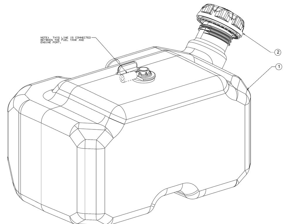 Fuel Tank Diagram and Parts List for XT1-GT50KH (14BQA3CQ010)(2021) Cub Cadet Lawn Tractor